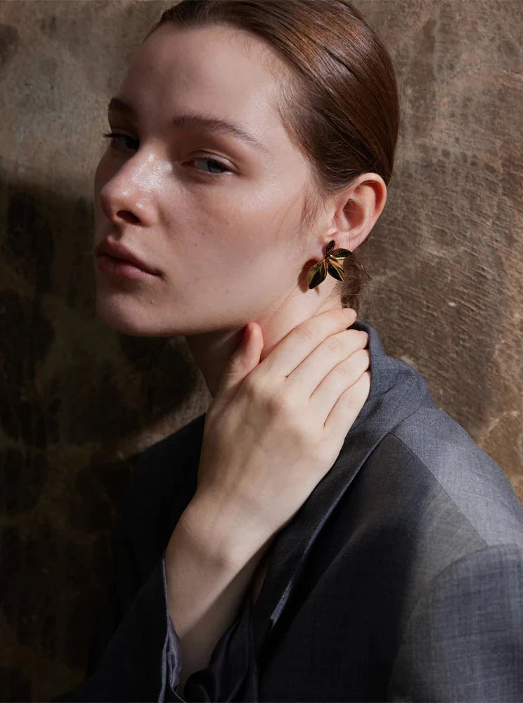 Gold Flower Earrings