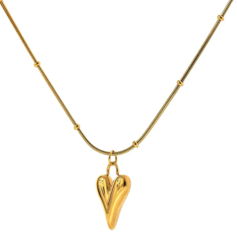 Heart Pendant Choker Necklace