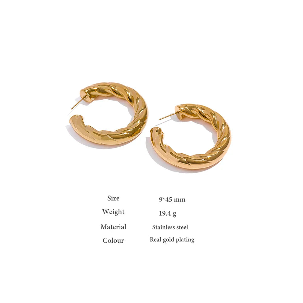Twisted Round Stud Earrings Earrings
