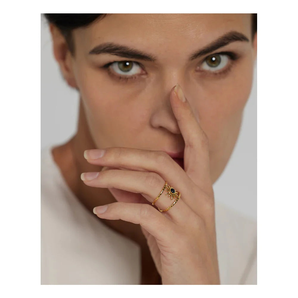 Gold Ring With Black Stone