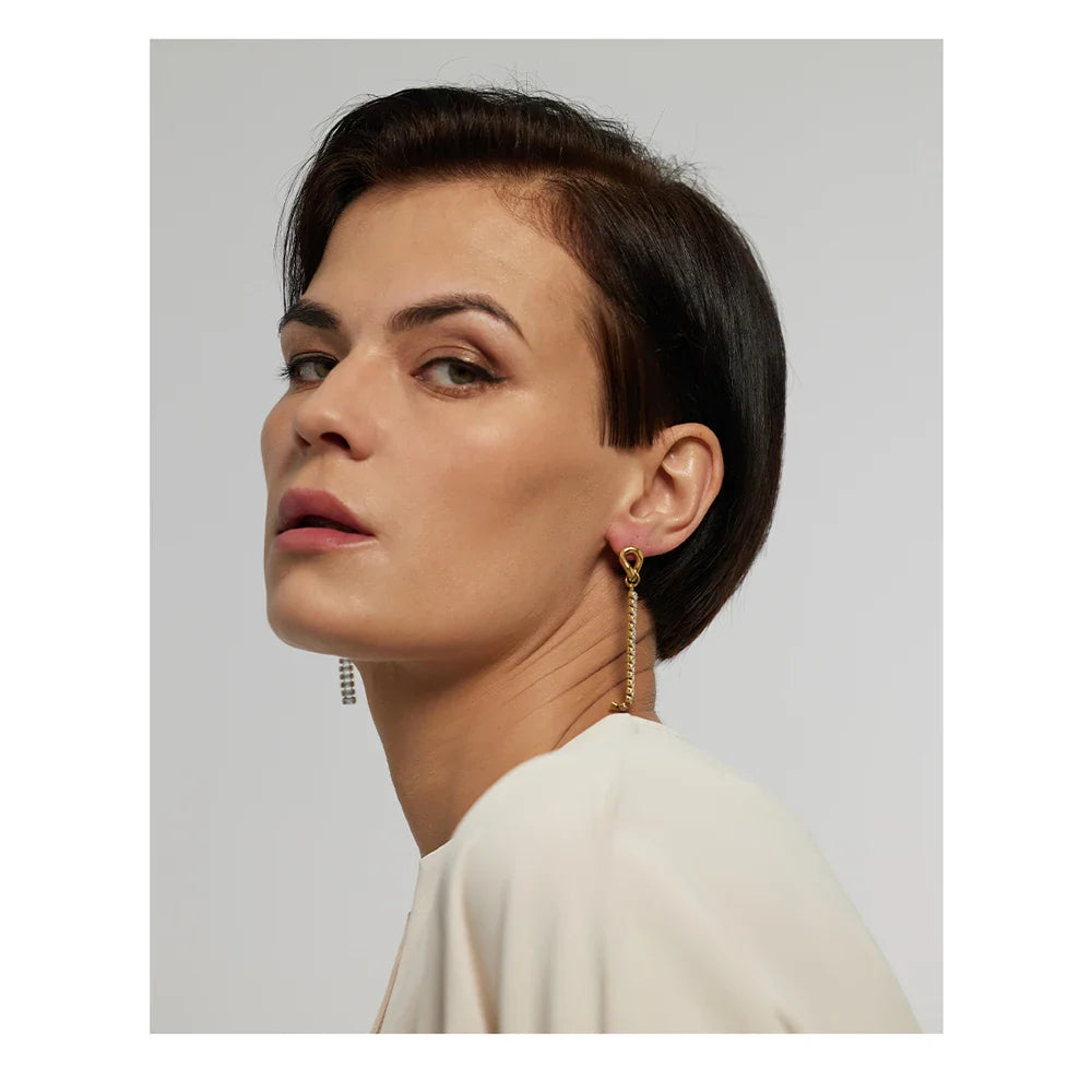 CZ gold earrings
