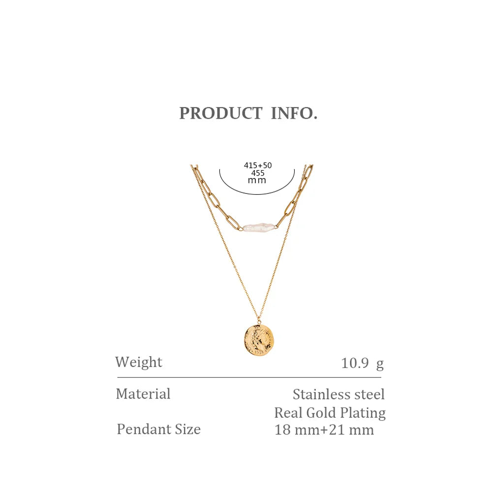 Gold Coin Pendant Necklace