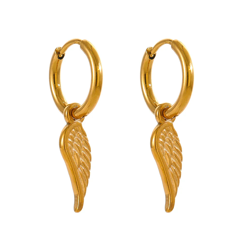 Wing Huggie Hoop Earrings