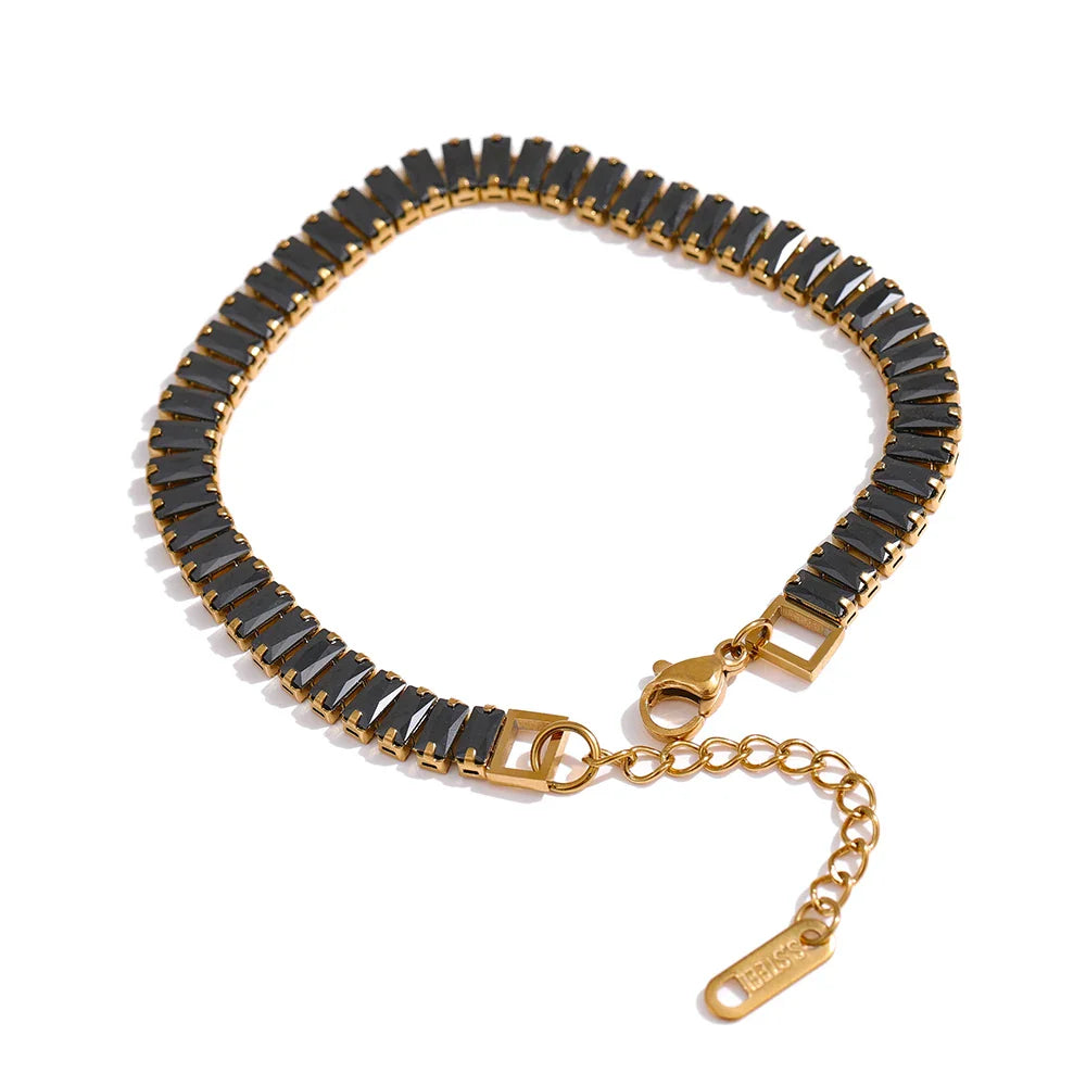 14k Gold Cubic Zirconia Tennis Bracelet