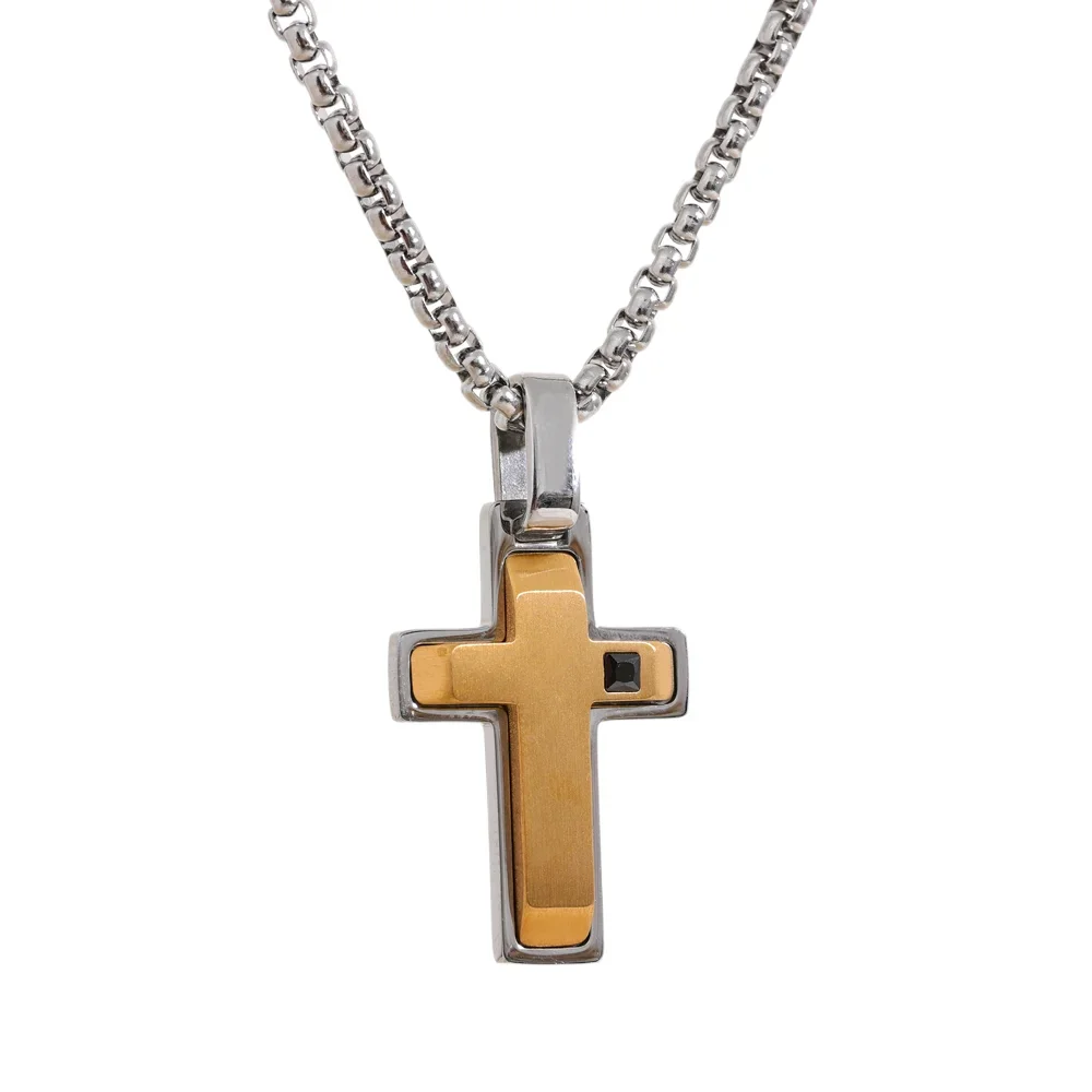 Cross Necklace Silver and Gold
