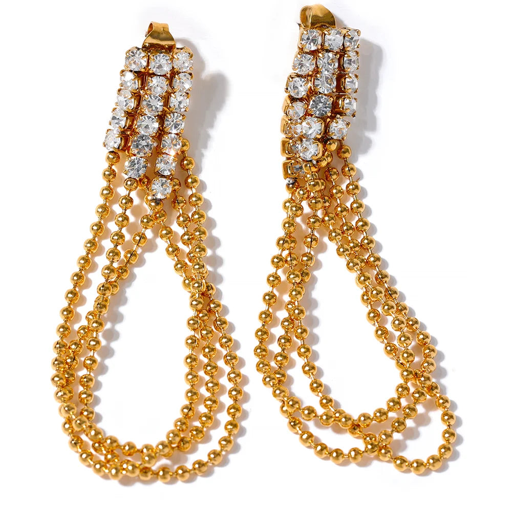 Drop chain earrings