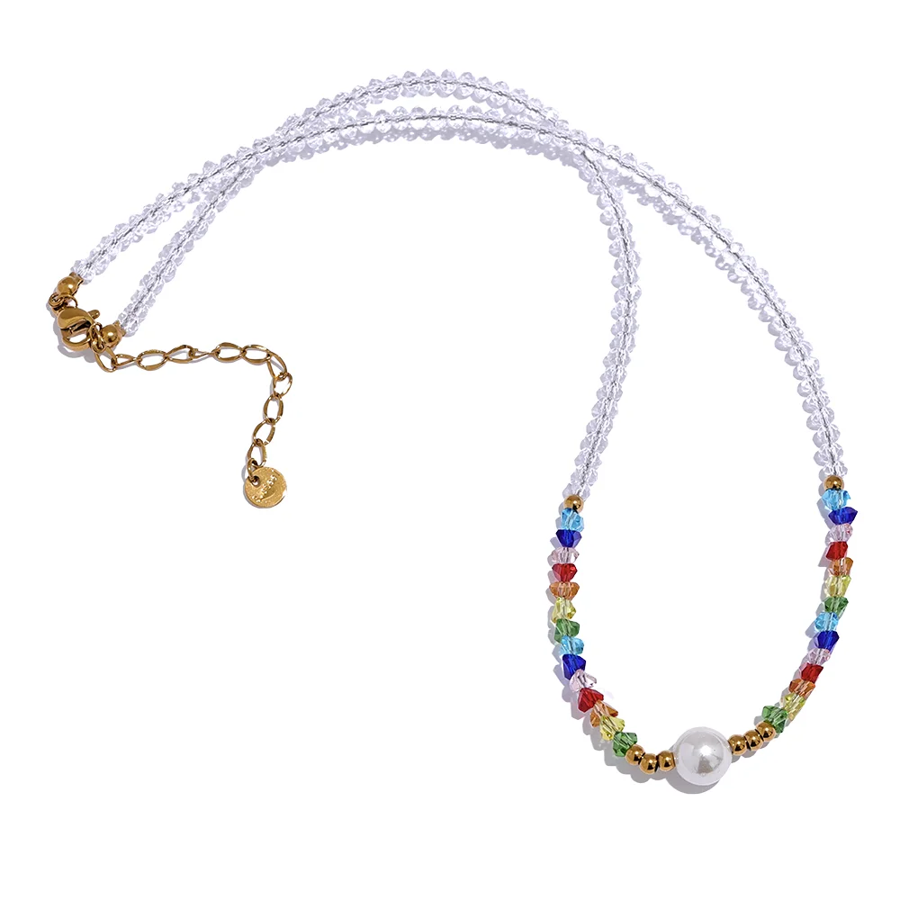 Black & Pearl Crystal Bead Necklace