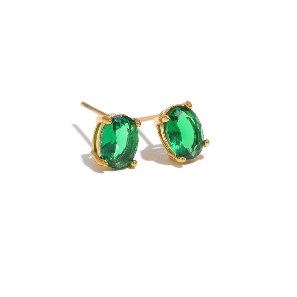 White Green Cubic Zirconia Adjustable Ring