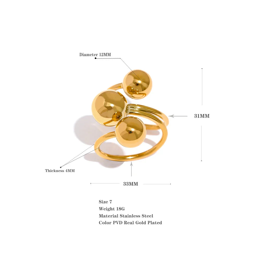 Big Bead Fashion Multi Layered Ring