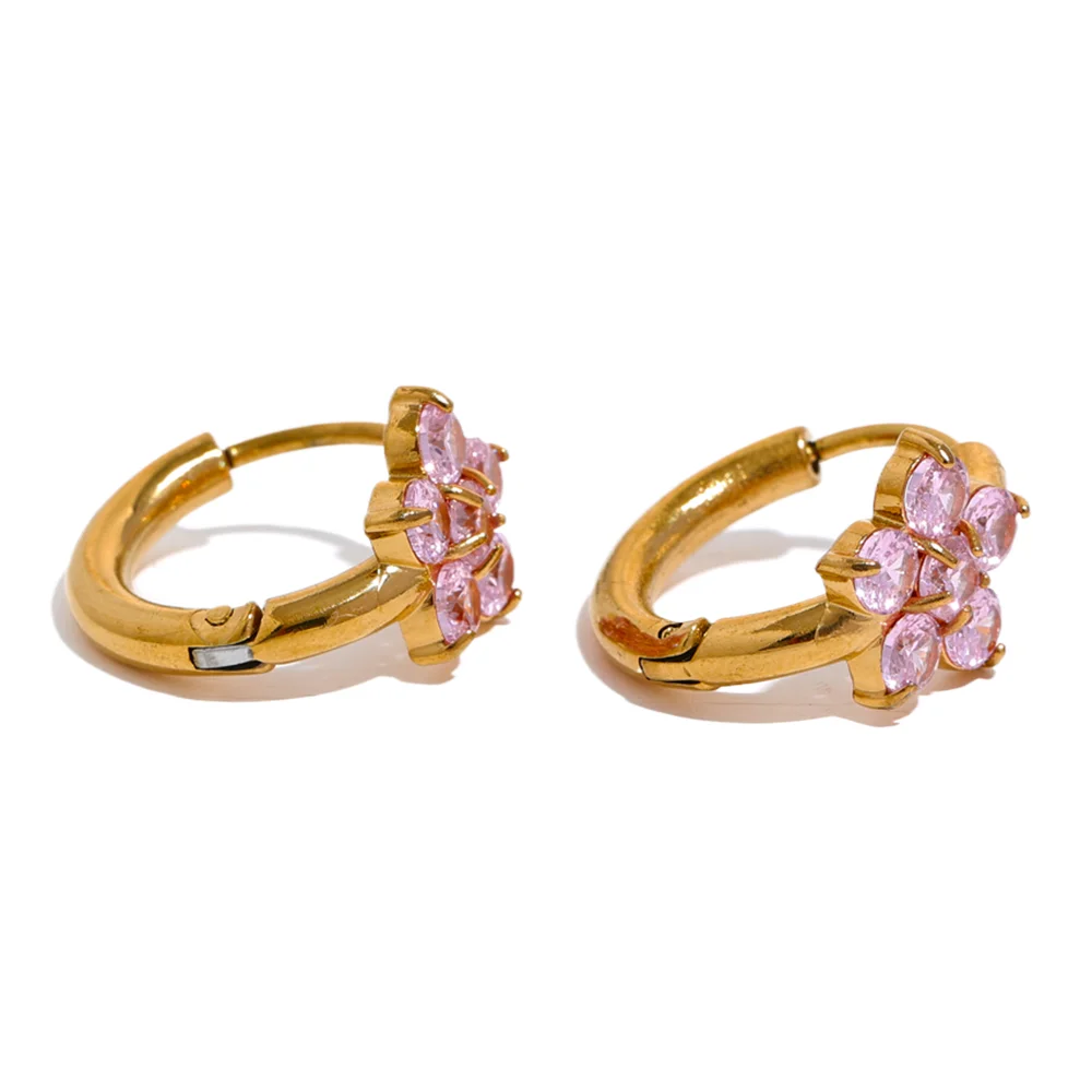 Flower Hoop Earrings