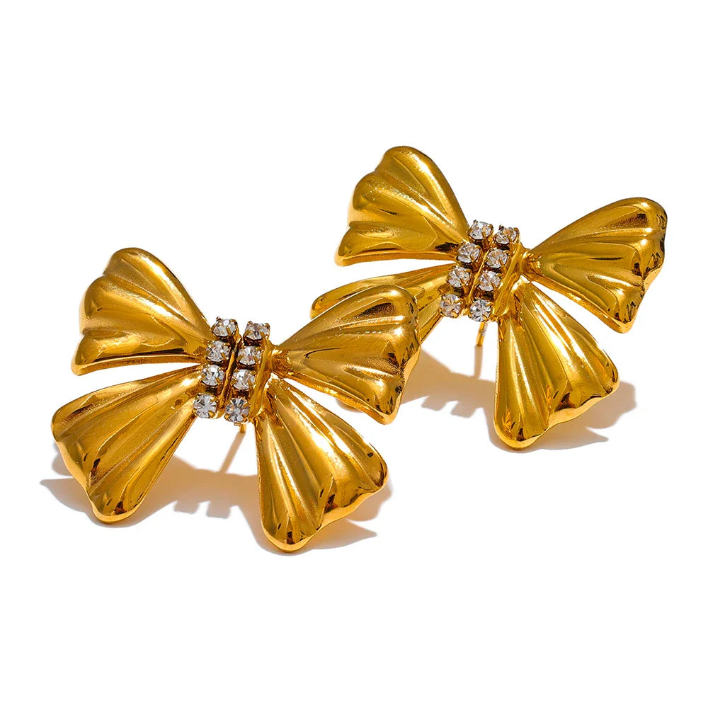 Cubic Zirconia Bow Knot Earrings