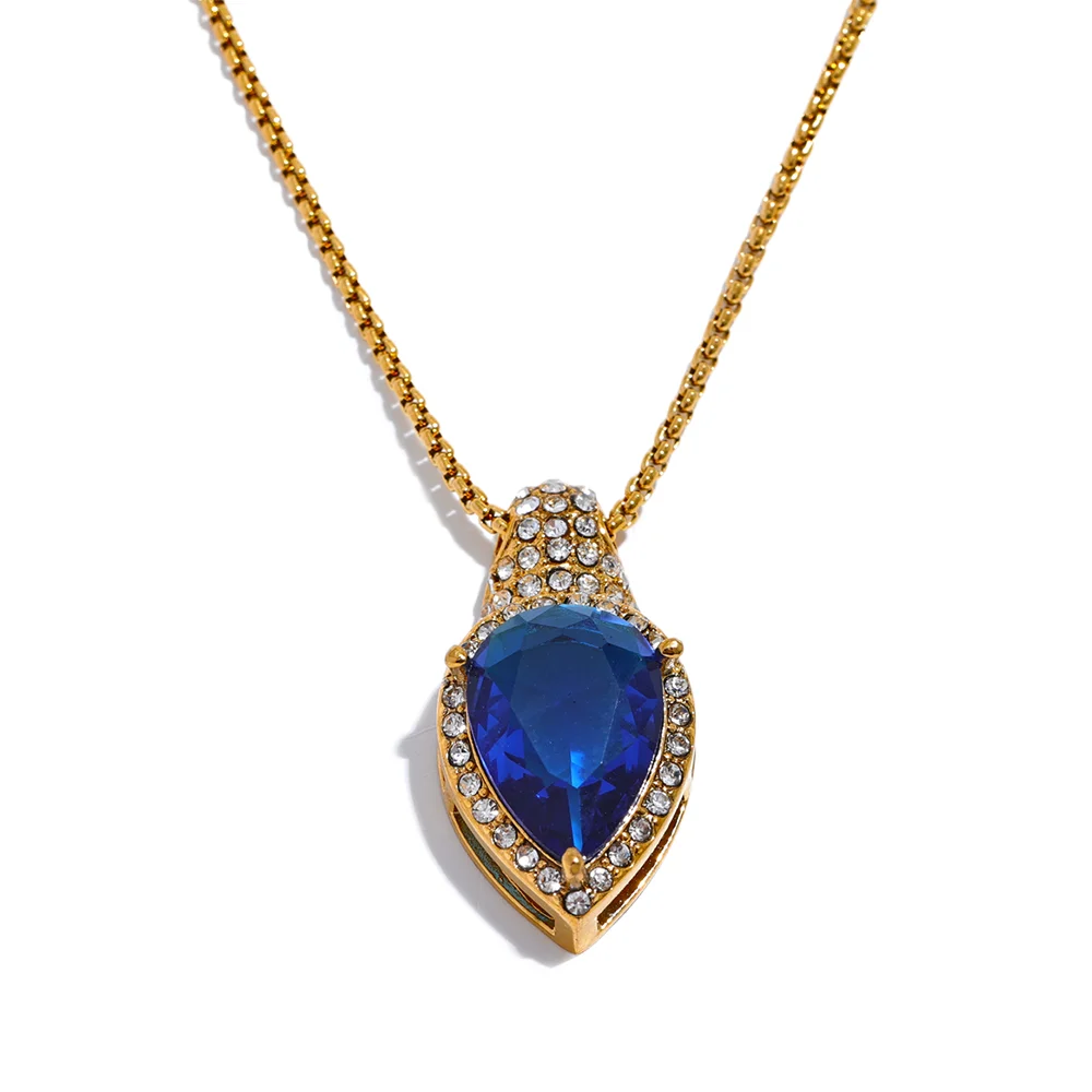Cubic Zirconia Water Drop Necklace