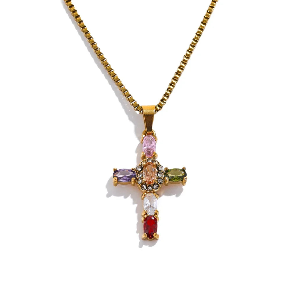 Small Gold Cross Necklace