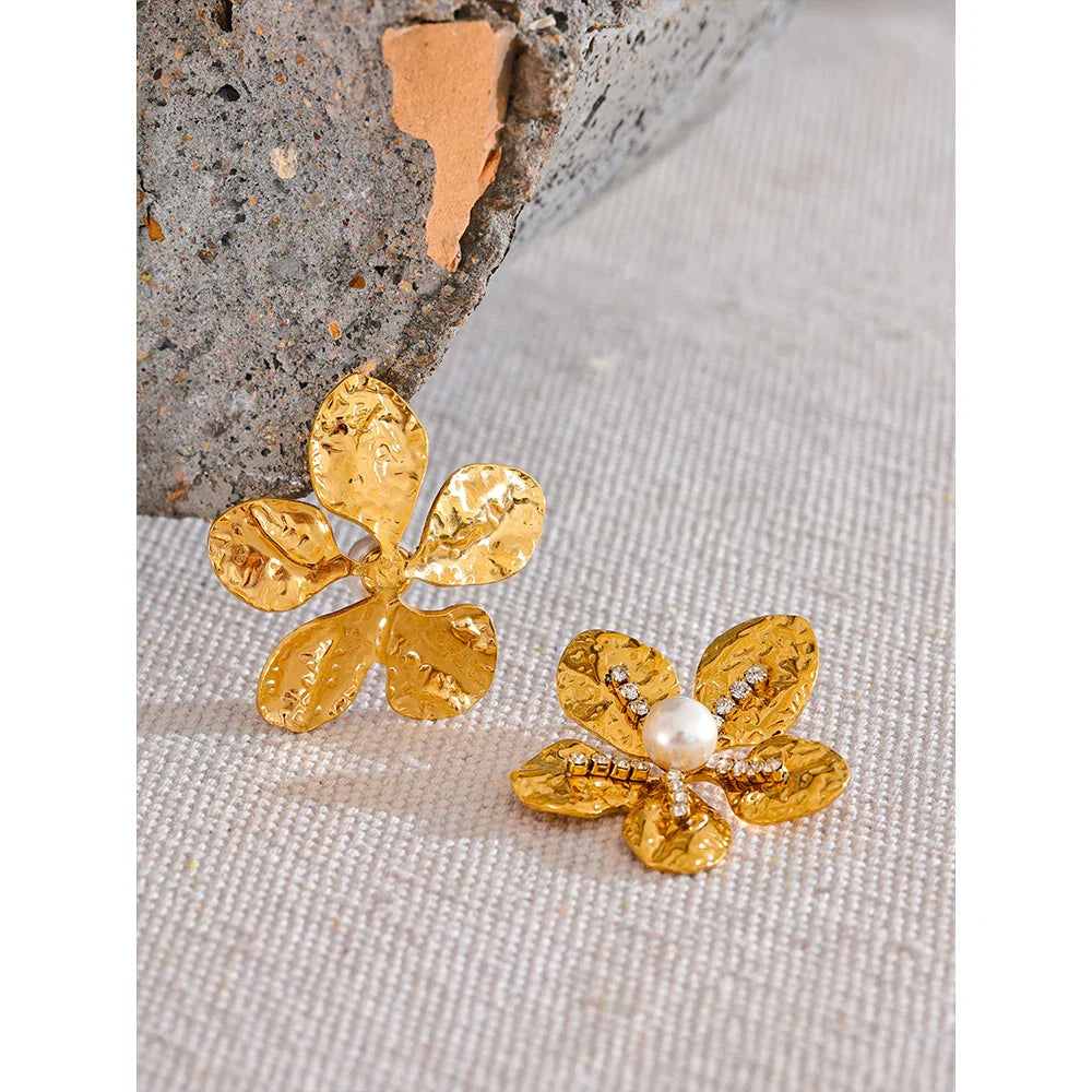 Gold Flower Earrings