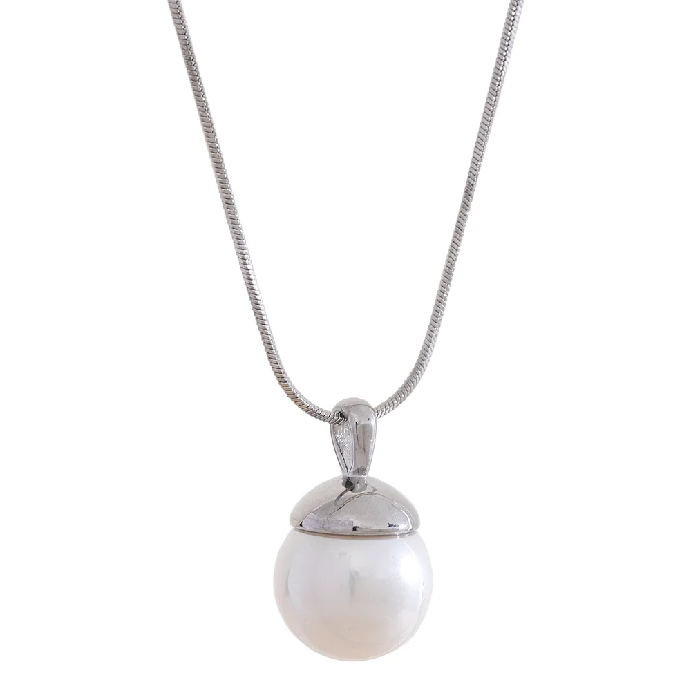 Shell Pearl Pendant Necklace Gold Jewelry