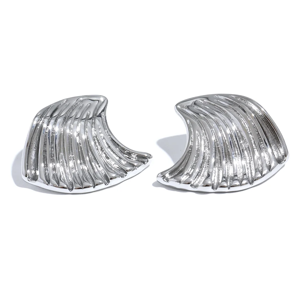 Sea Wave Geometric Stud Earrings