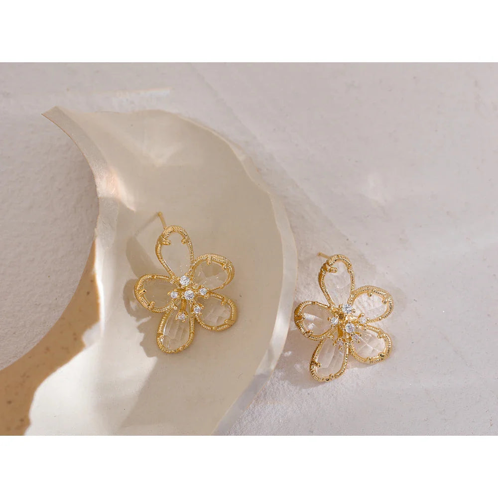 Crystal Flower Earrings