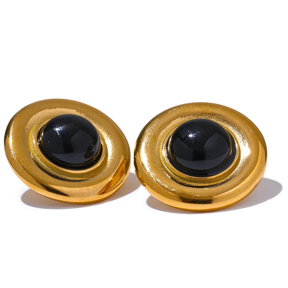Stone Stud Earrings