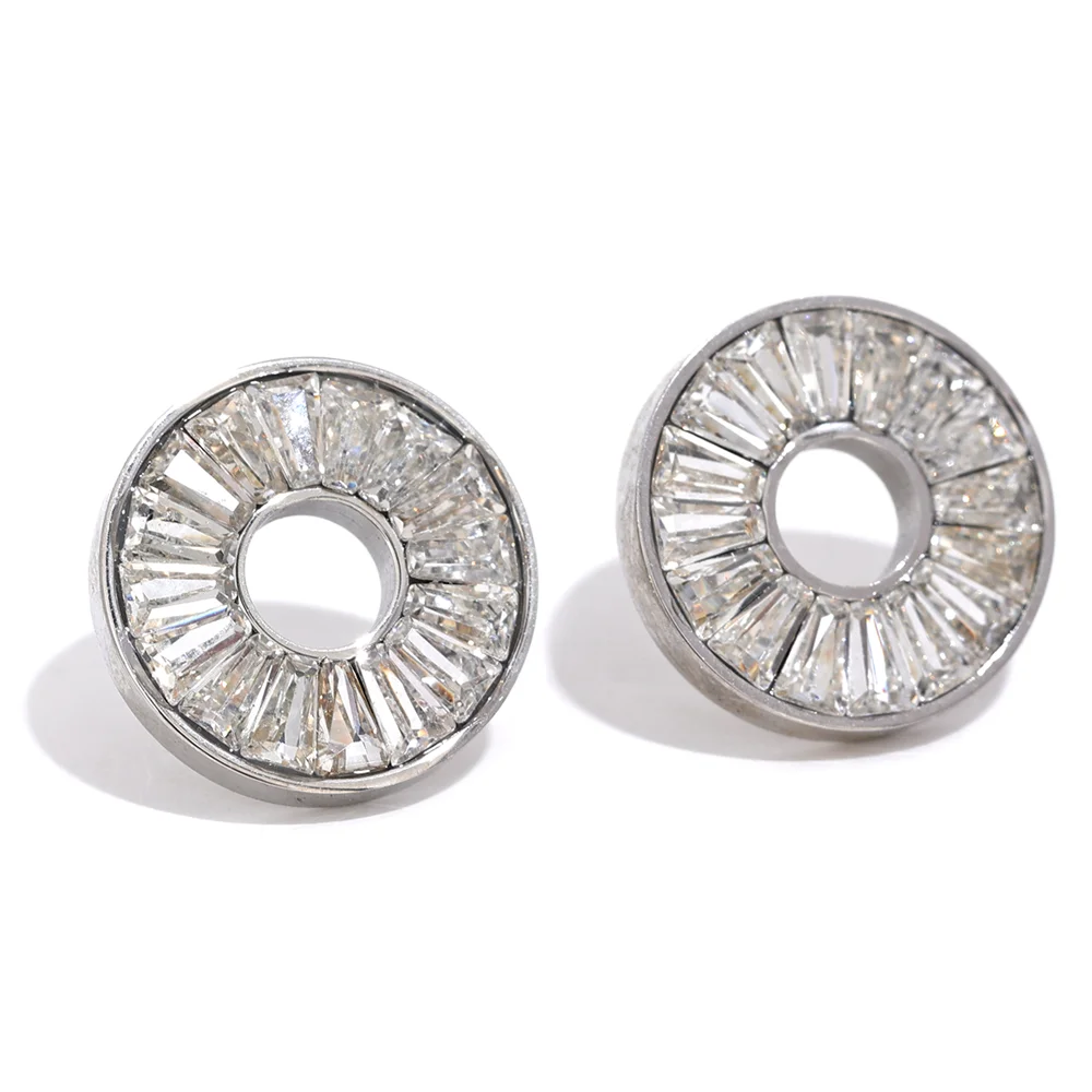 Rainbow Zirconia Stud Earrings