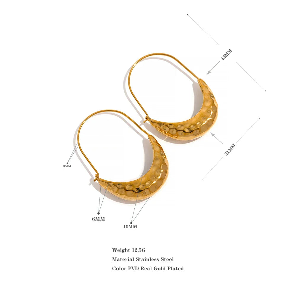 Gold Drop Hoop Earrings