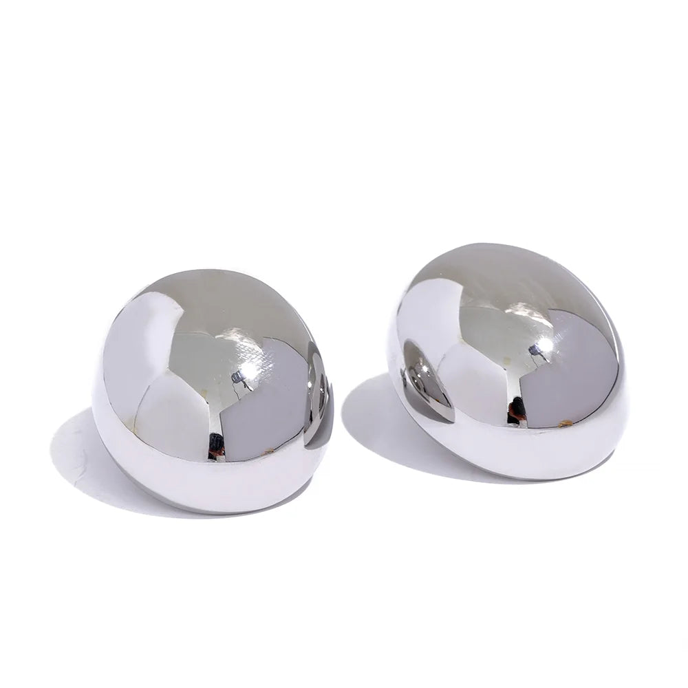 Big Oval Geometric Stud Earrings