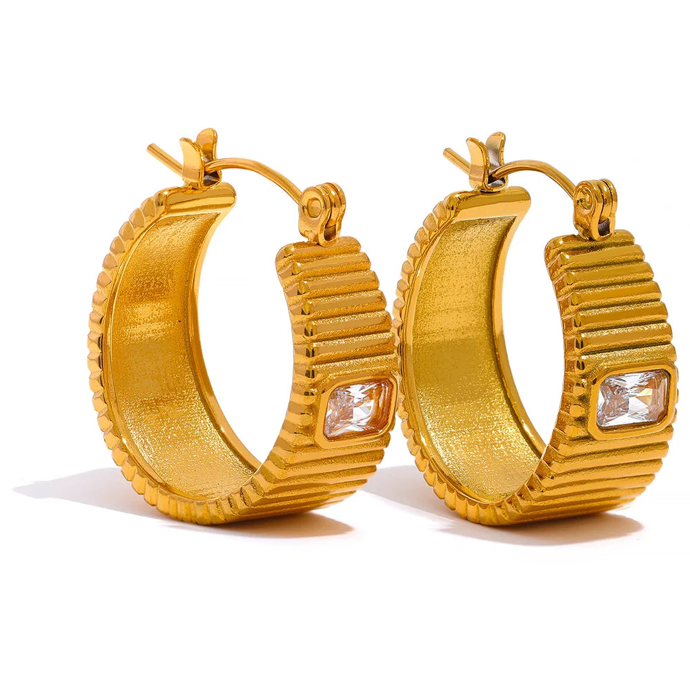 Textured Huggie Earrings