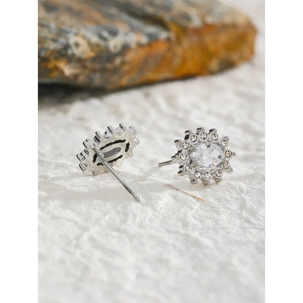 Green Flower Earrings