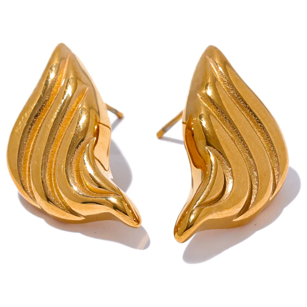 Geometric Stripe Statement Stud Earrings