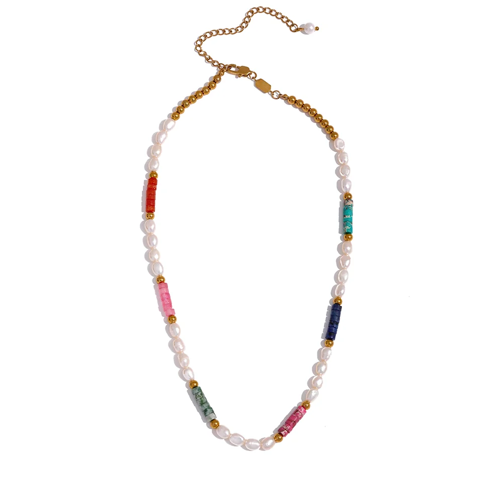Coloured Glaze Pearl Necklace