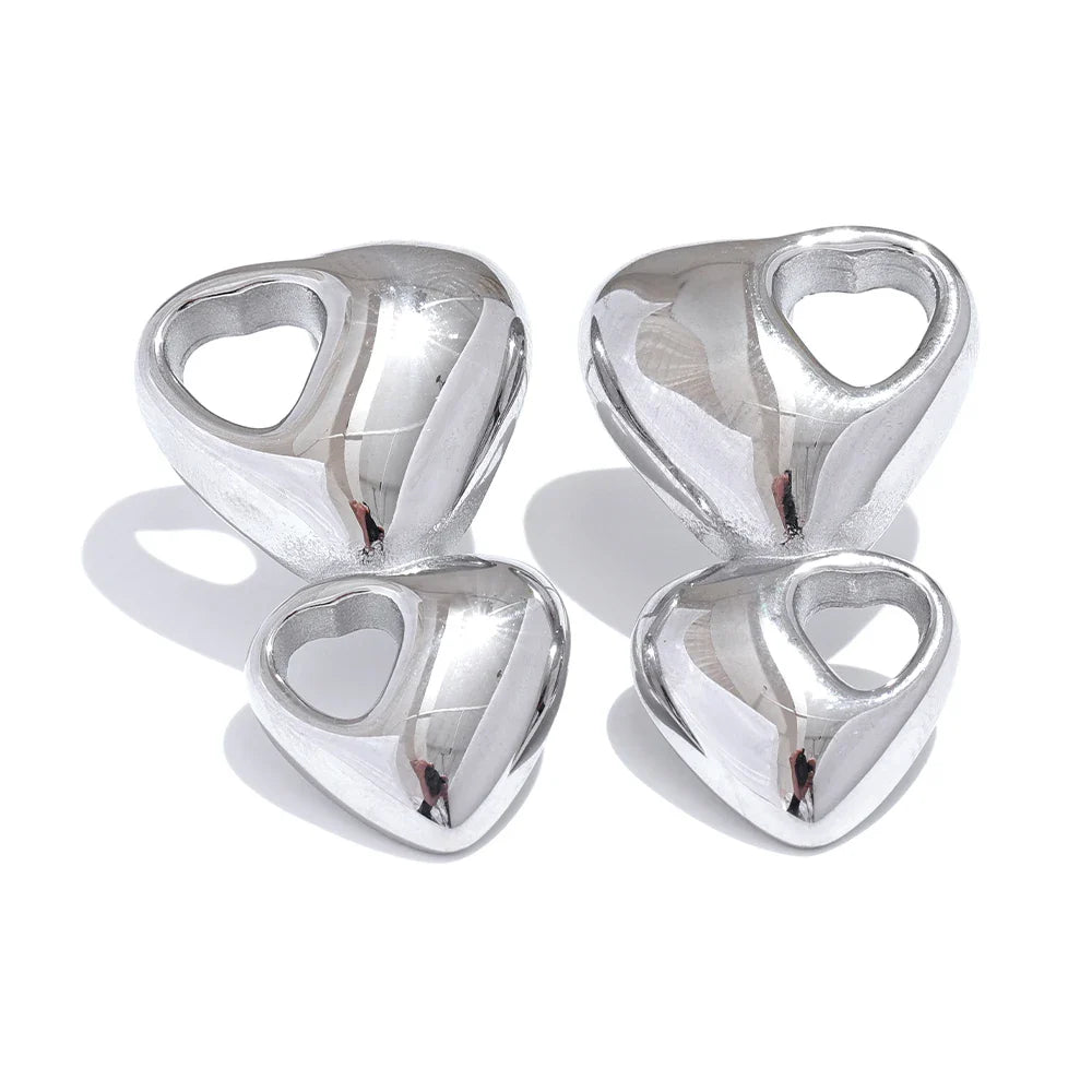 Gold heart earrings