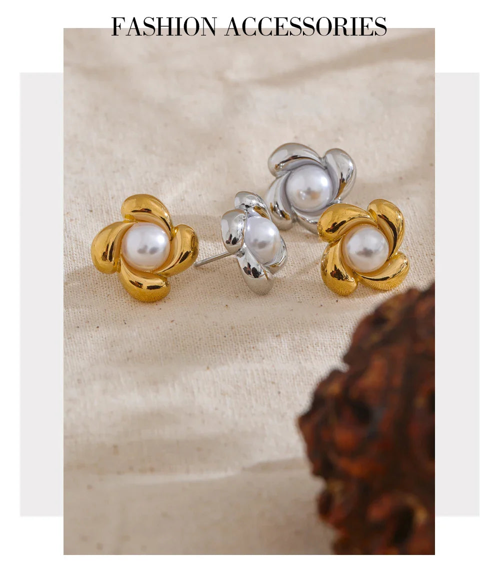 Pearl Flower Earrings