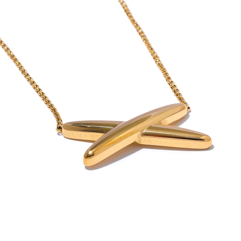 X Letter Pendant Necklace Bracelet Bangle Set