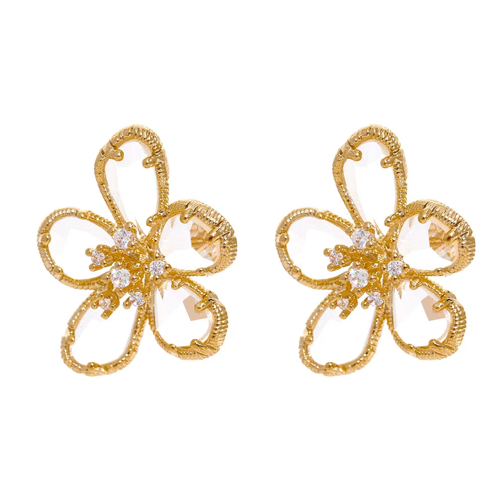 Crystal Flower Earrings