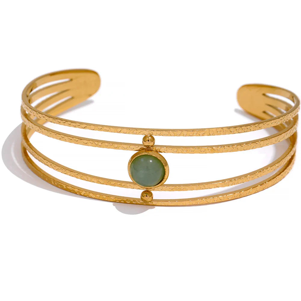 Boho Green Stone Bracelet