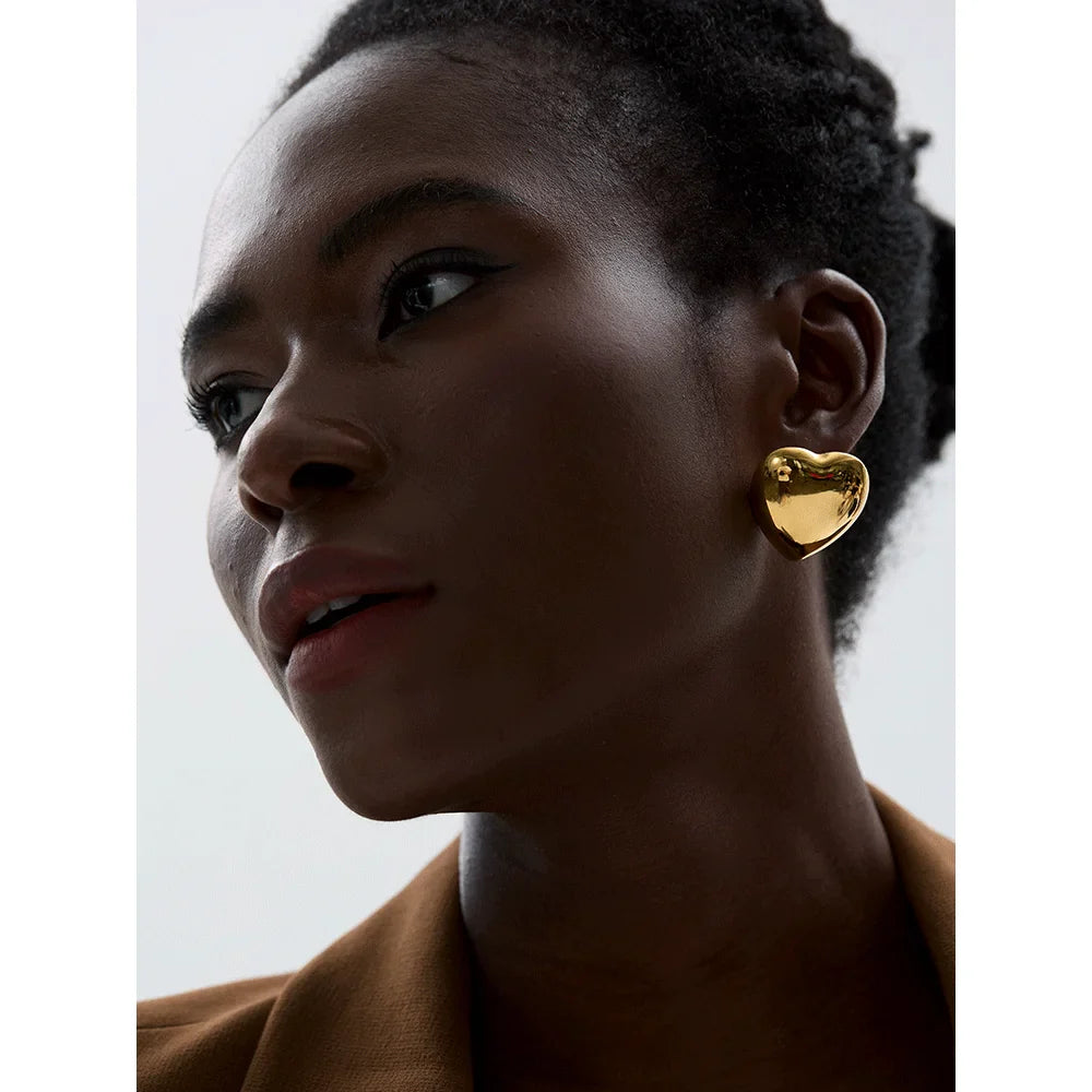 Heart Shaped Stud Earrings
