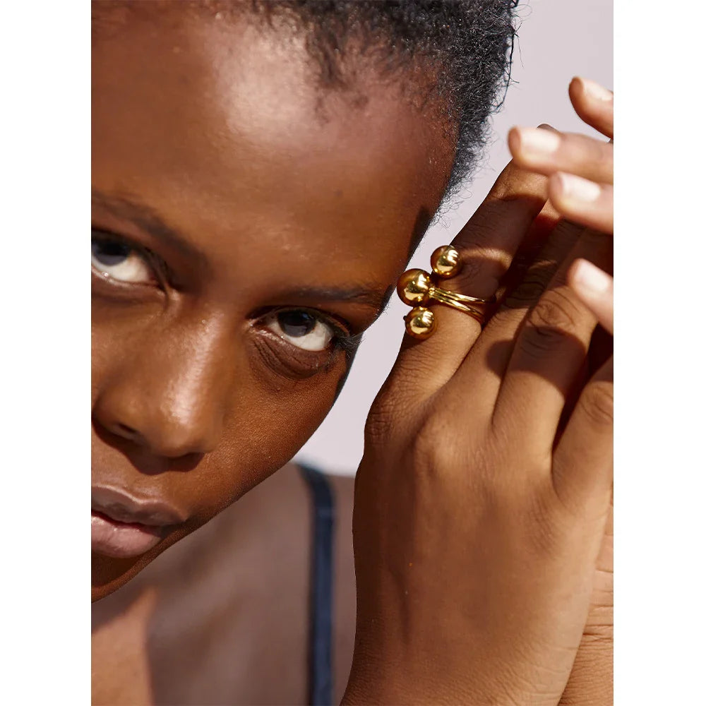 Big Bead Fashion Multi Layered Ring