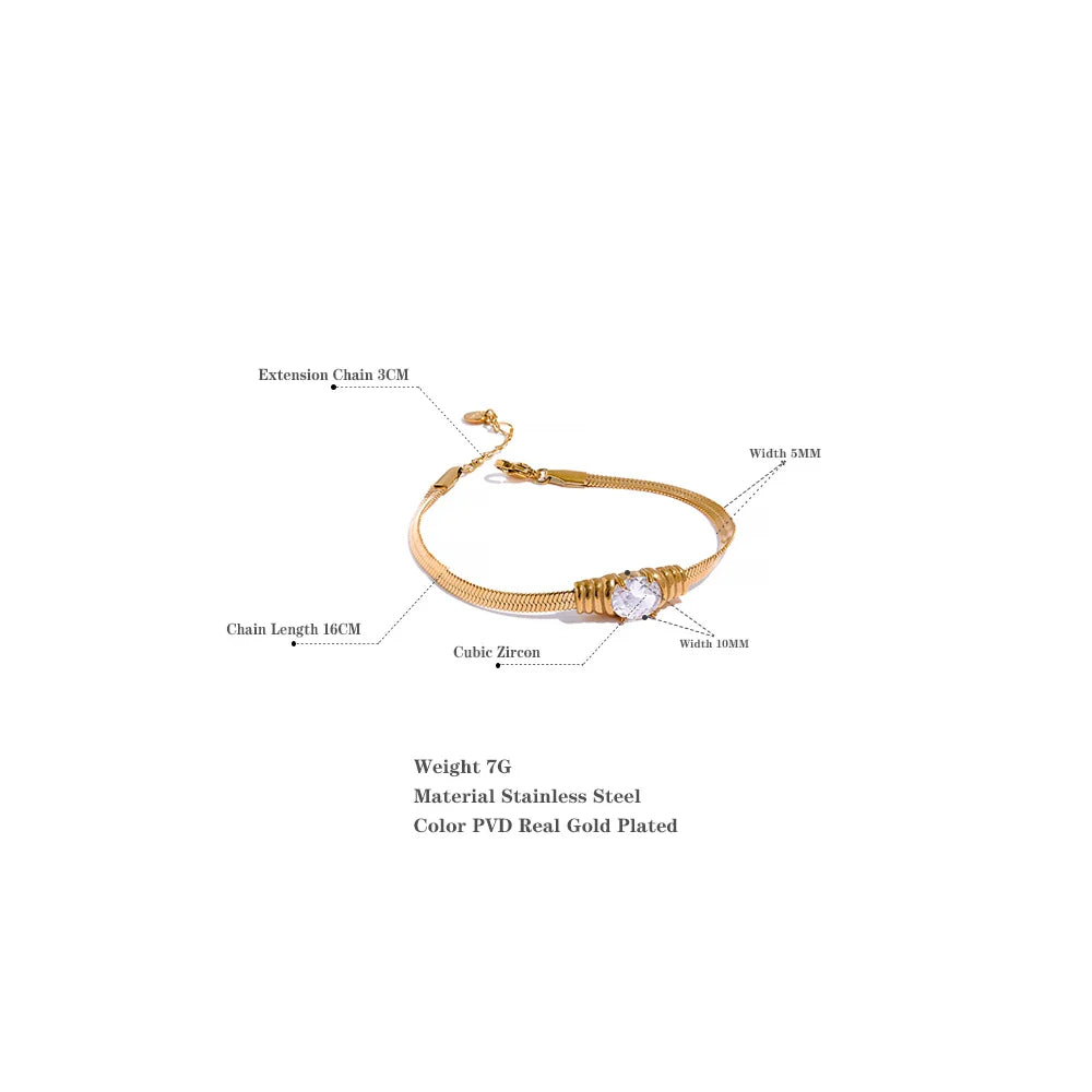 Bling CZ Snake Chain Bracelet