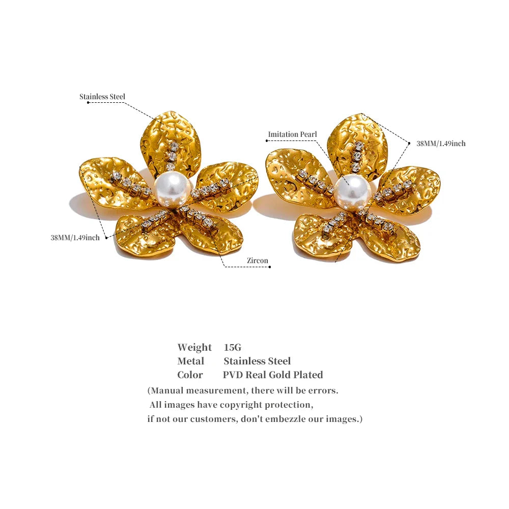 Gold Flower Earrings