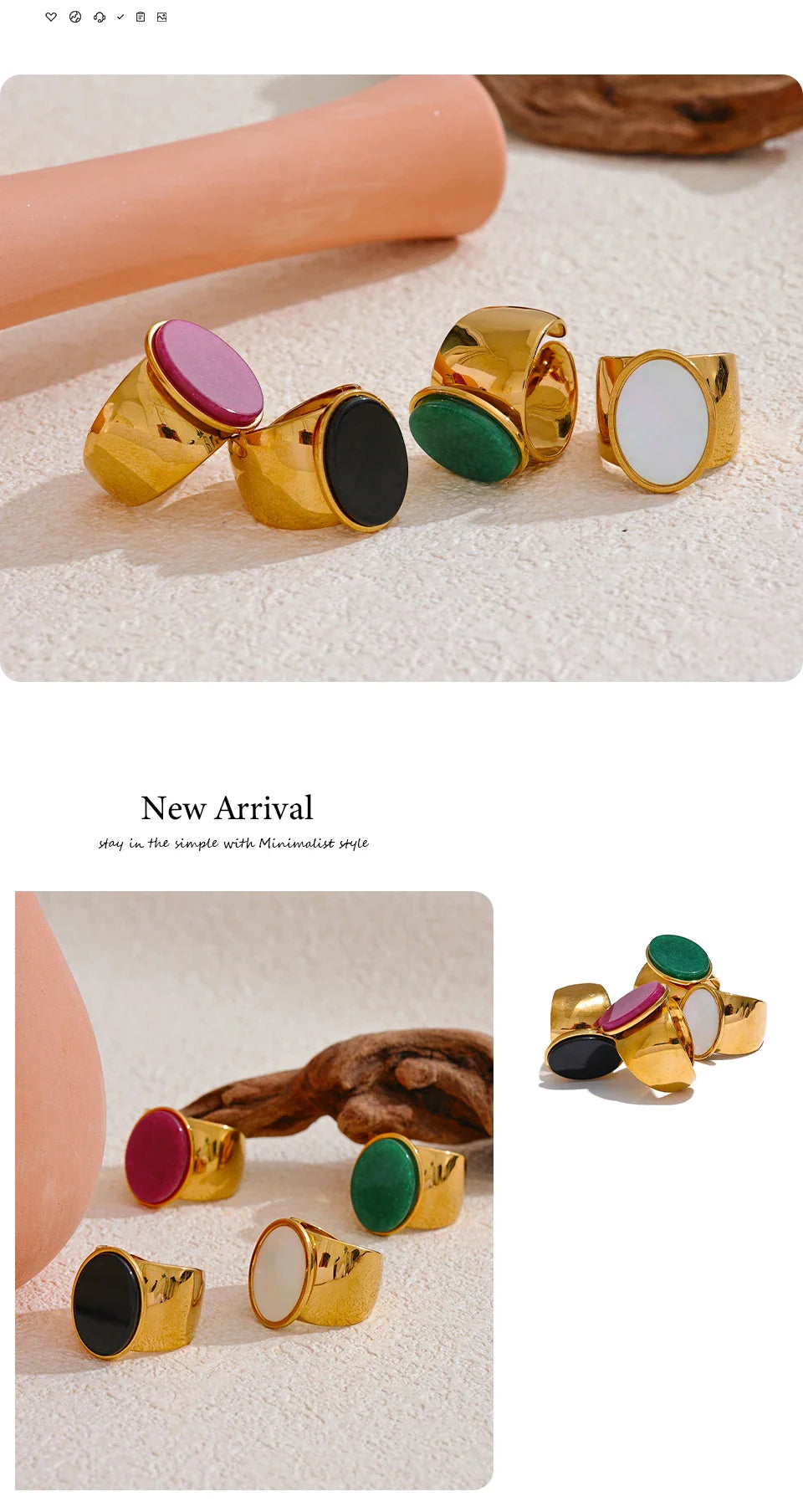 Wide band rings with stones