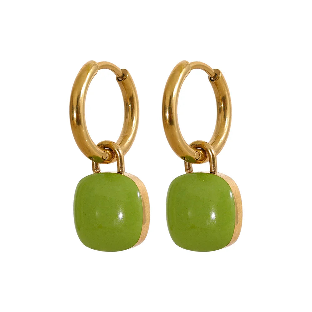 Candy Color Enamel Drop Earrings