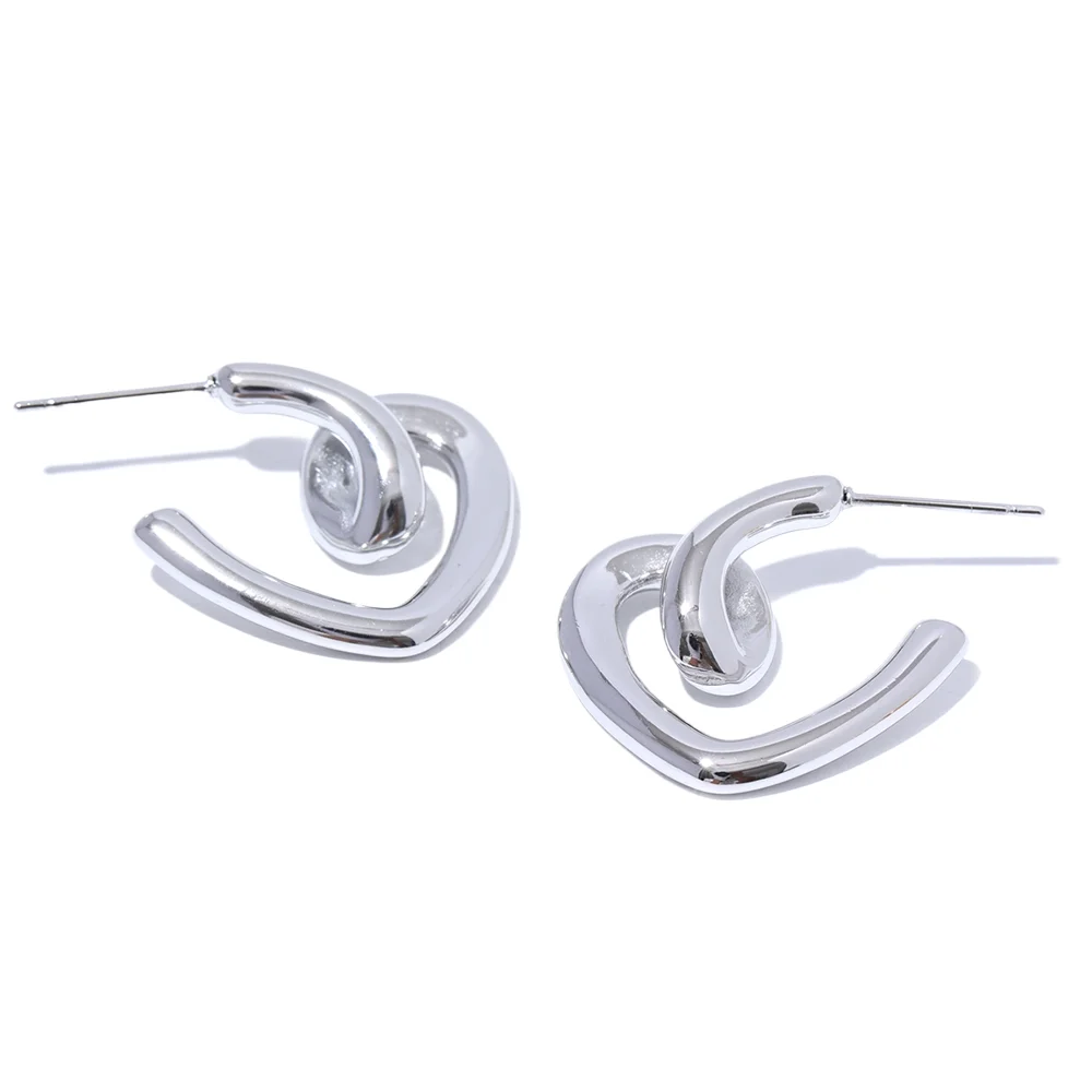 Minimalist Heart Huggie Earrings