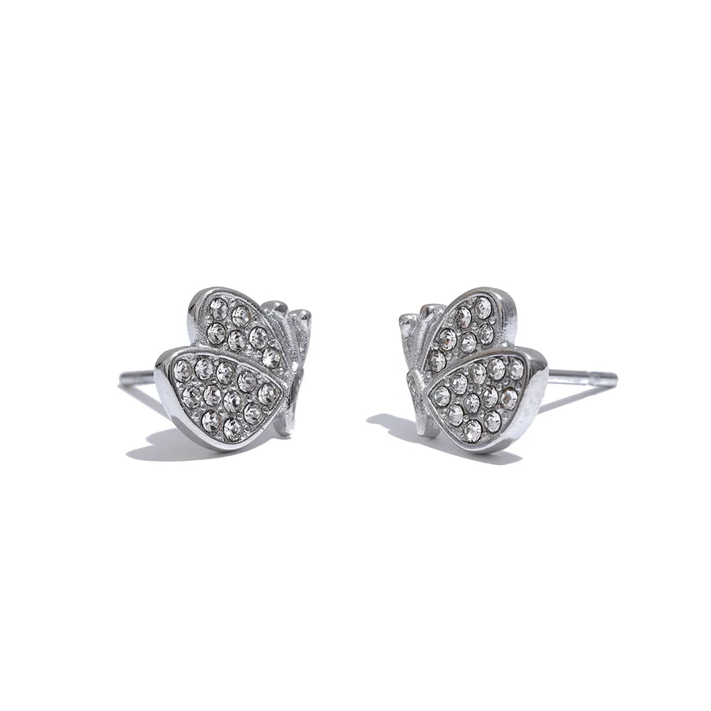 Mini Butterfly Zirconia Stud Earrings
