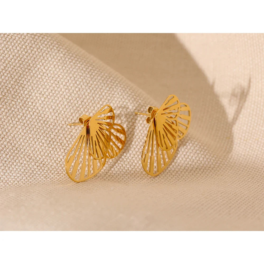 Butterfly Metal Stackable Stud Earrings