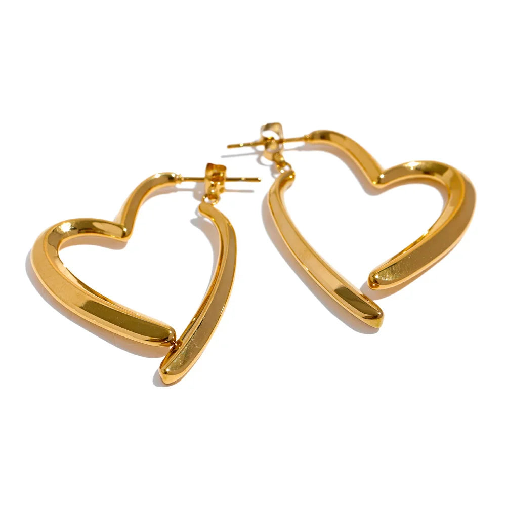 Removable Heart Hoop Earrings