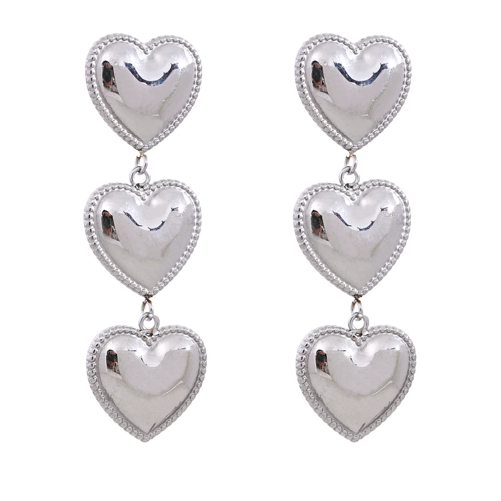 Rust-Proof Heart Dangle Earrings