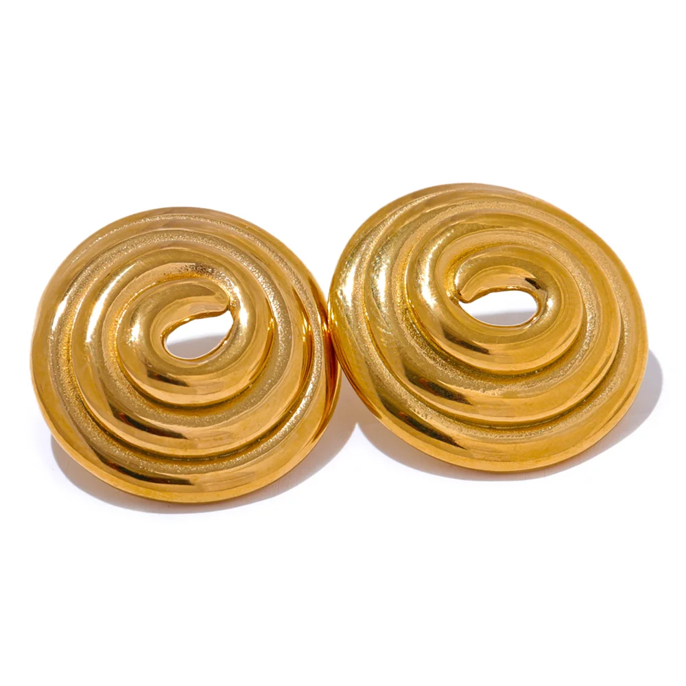 Round Circle Big Stud Earrings