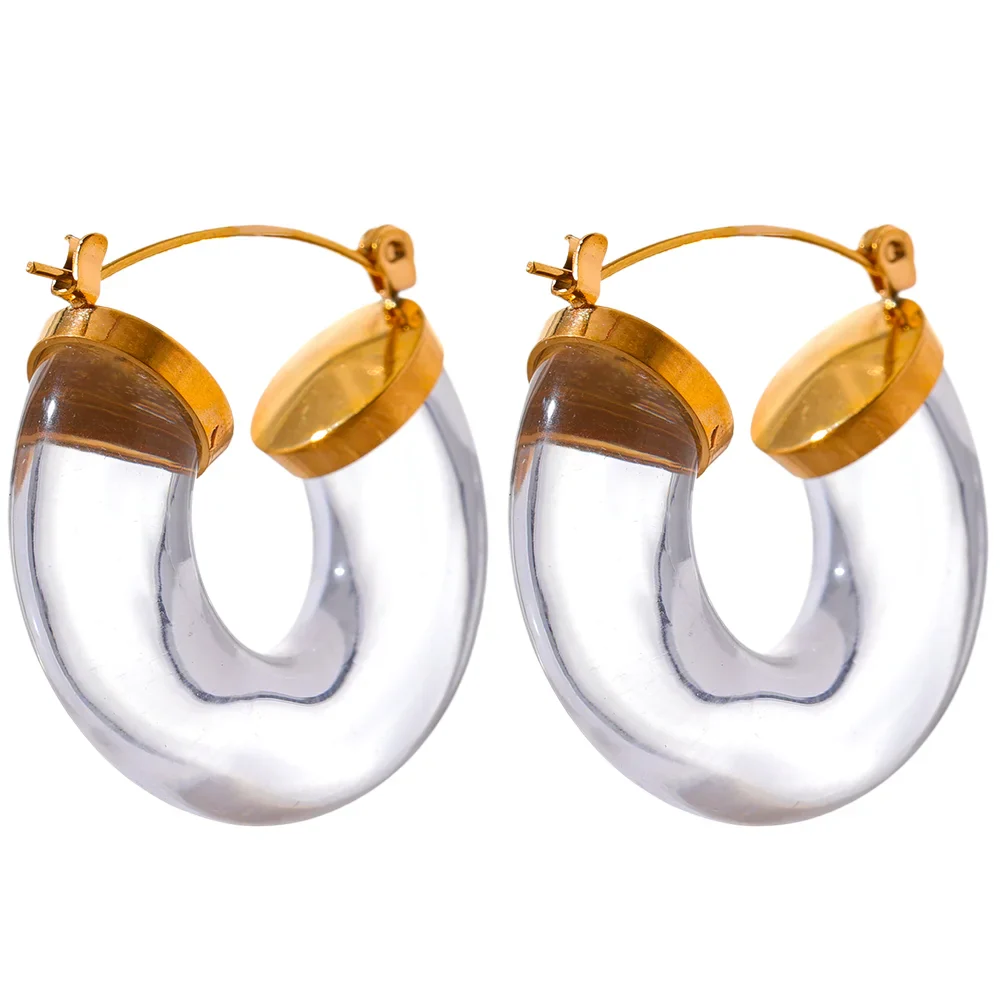 Colorful Resin Y2K Hoop Earrings