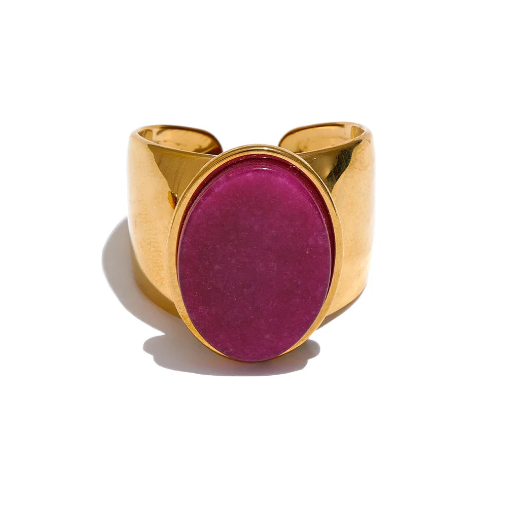 Wide band rings with stones
