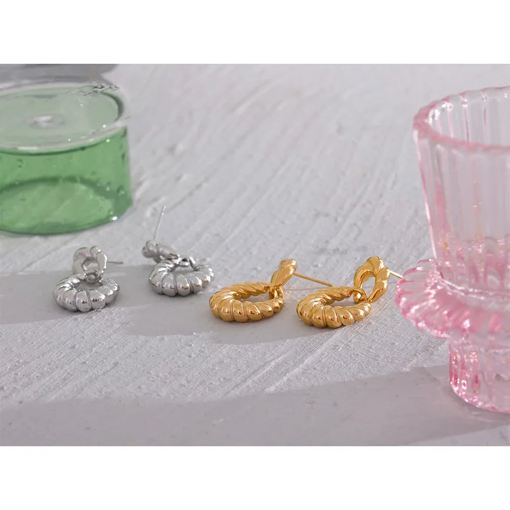 Textured gold hoop earrings