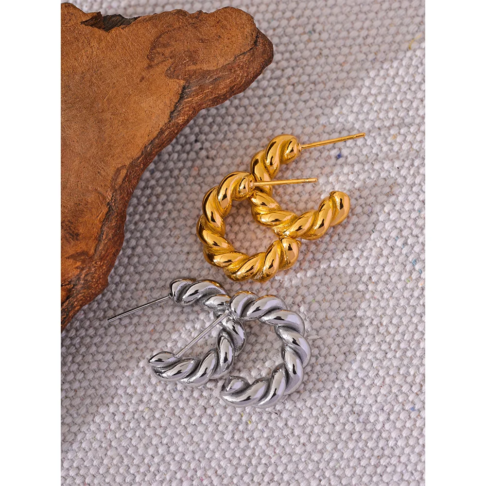 Twisted Huggie Earrings